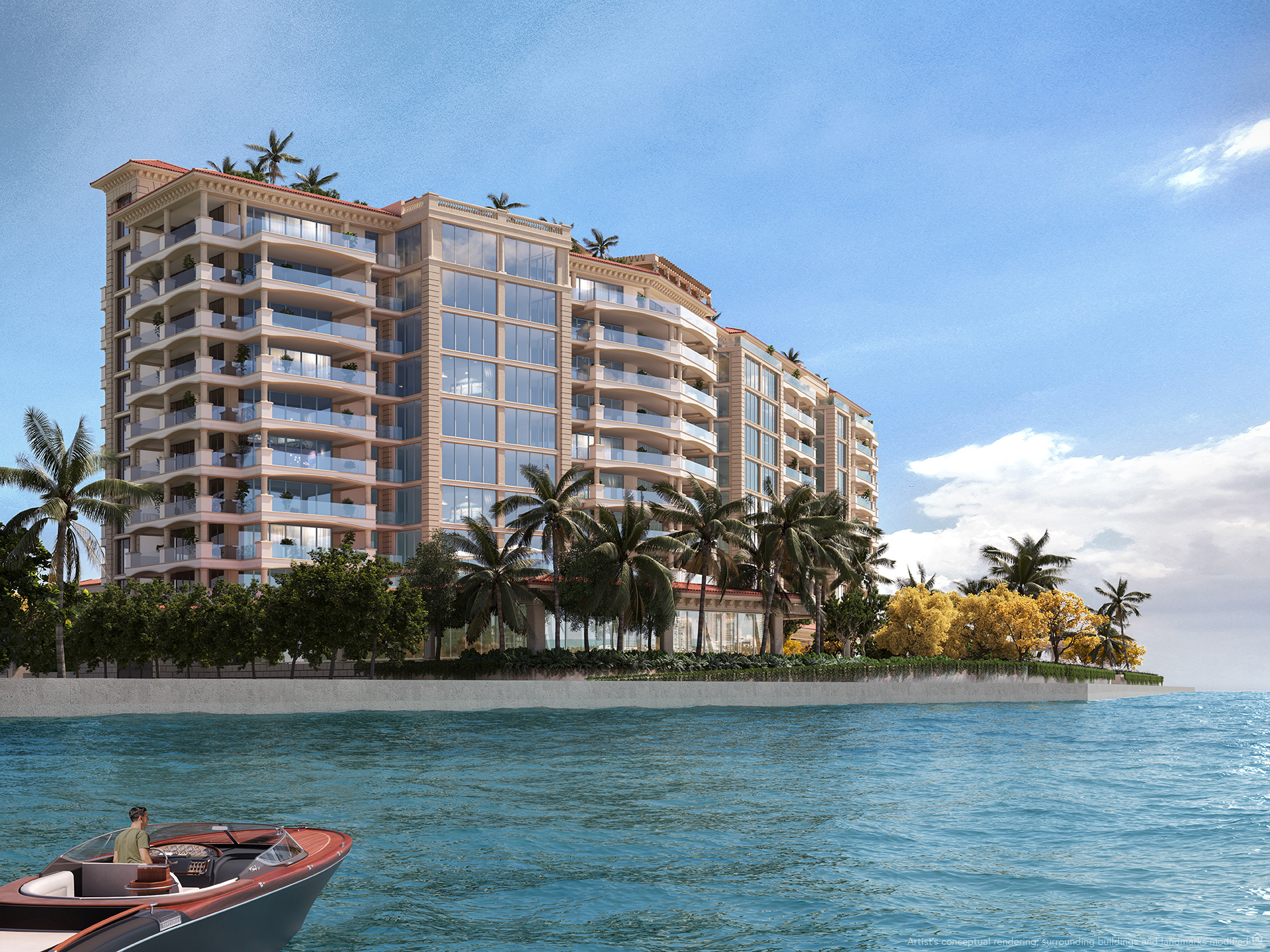 Empreendimento luxuoso em Miami chama atenção por sua exclusividade, como acesso apenas por barco e elevador privativo para cada residente